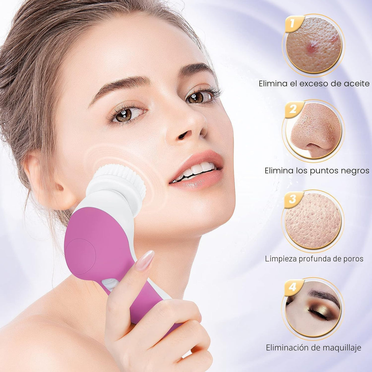 COSLUS Cepillo de limpieza facial Limpiador facial de silicona: Dis...