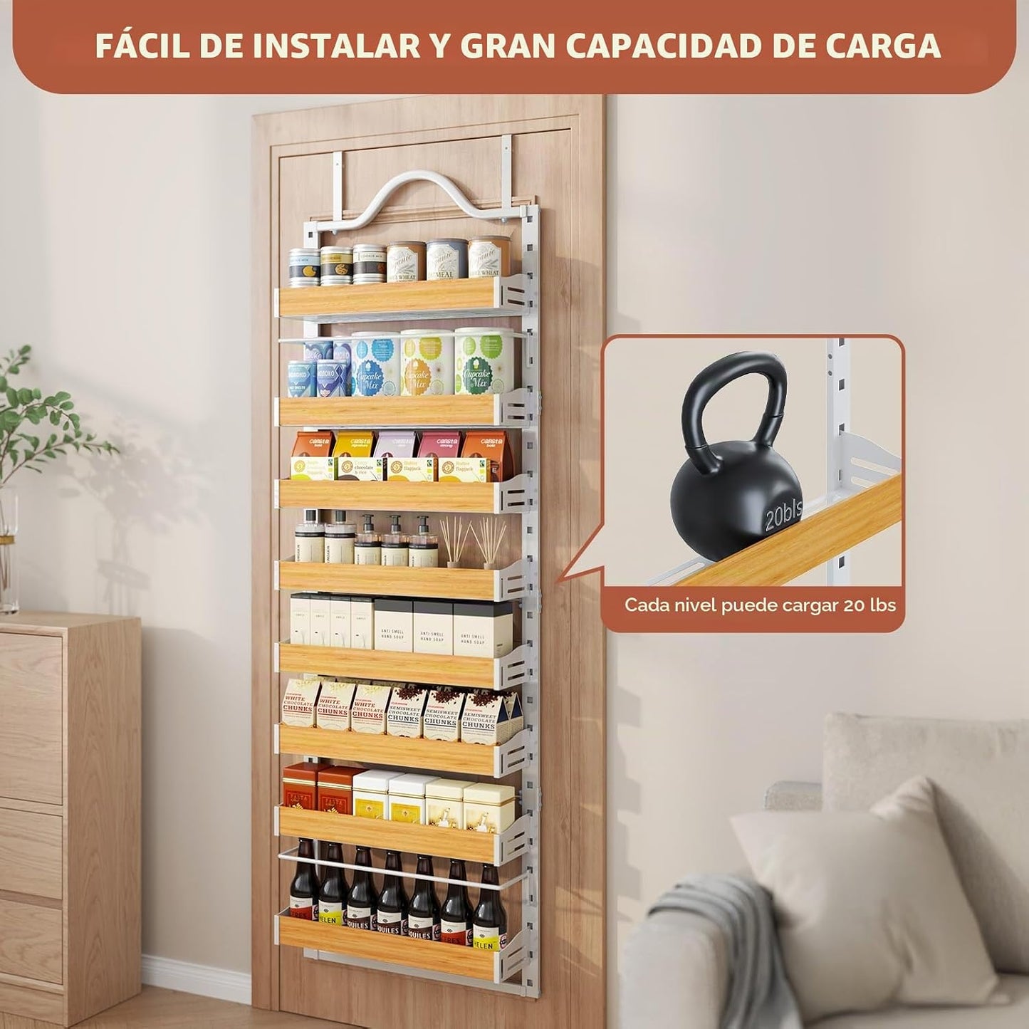 Freexployer Estante de Especias de 8 Niveles para Montaje en Pared,...