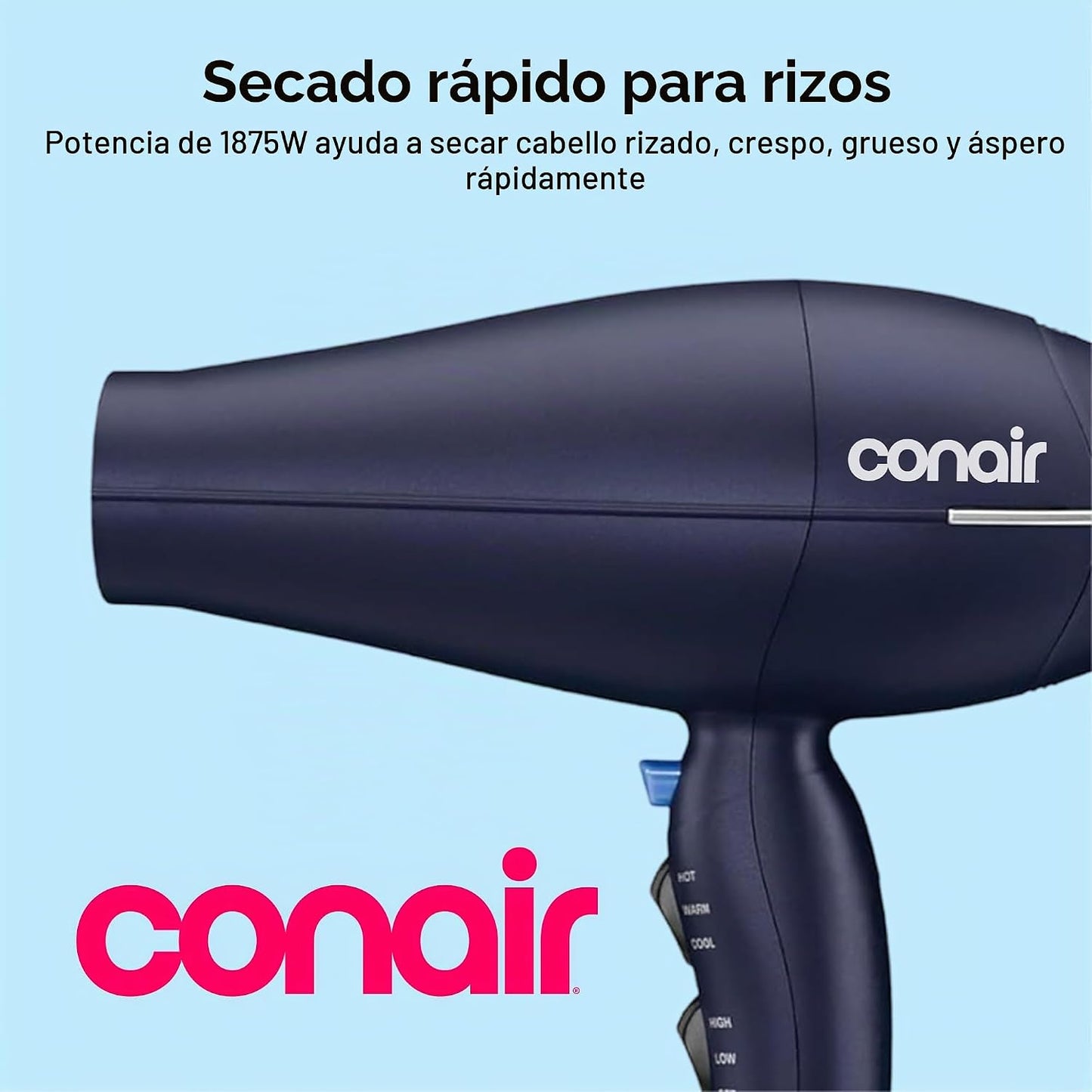 Conair Secador de pelo con accesorio difusor de pelo multicámara, a...