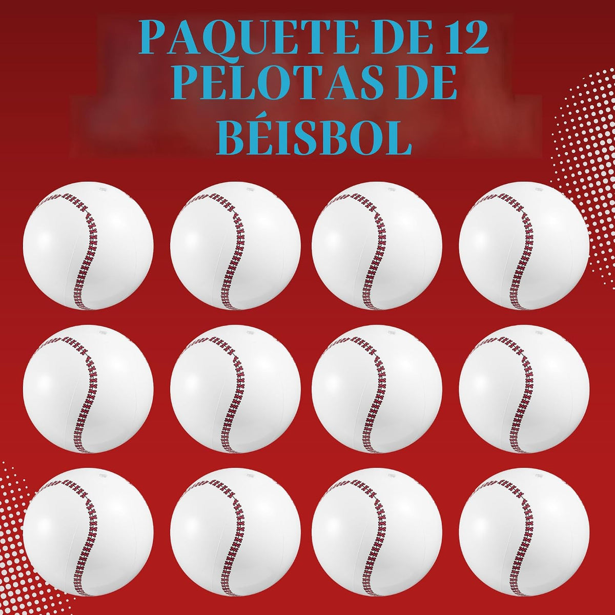 Bedwina Pelotas inflables de béisbol (paquete de 12) de 16 pulgadas...