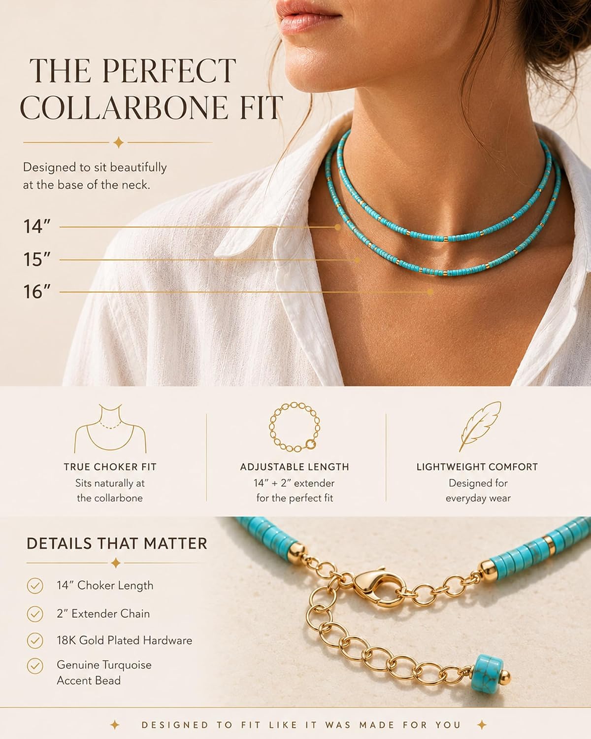 MIDDLUX Collar de cuentas estilo Heishi con gemas\/perlas naturales...