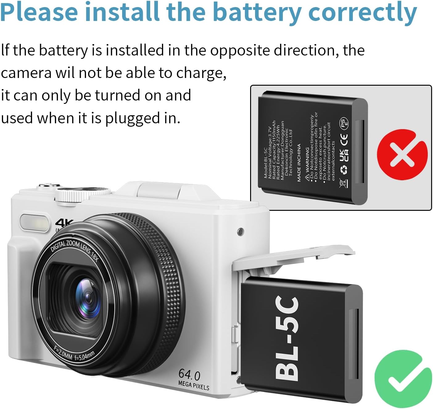 Cámara Digital 4K para Fotografía, Cámara de Vlogging de 64MP para...