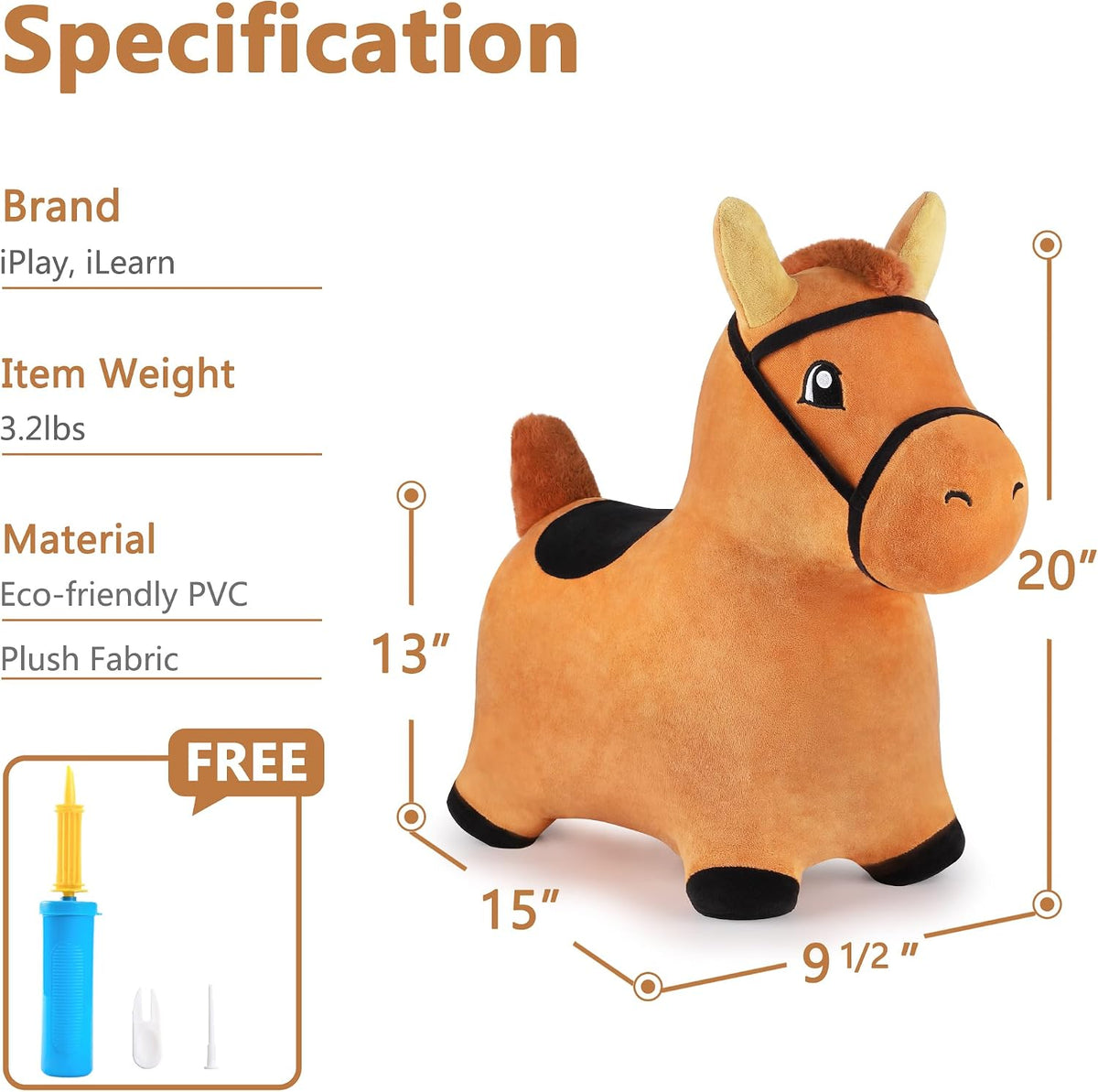 Hopping Horse, iPlay, iLearn caballo saltarín, inflable, juguetes d...