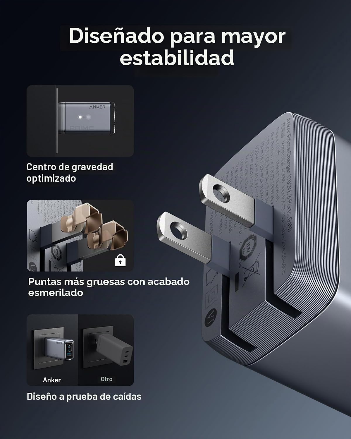 Anker Cargador Prime, cargador USB C plegable compacto de 3 puertos...