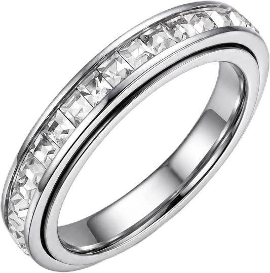 ZDZM Anillos de 0.157 in para mujer para aliviar la ansiedad, anill...