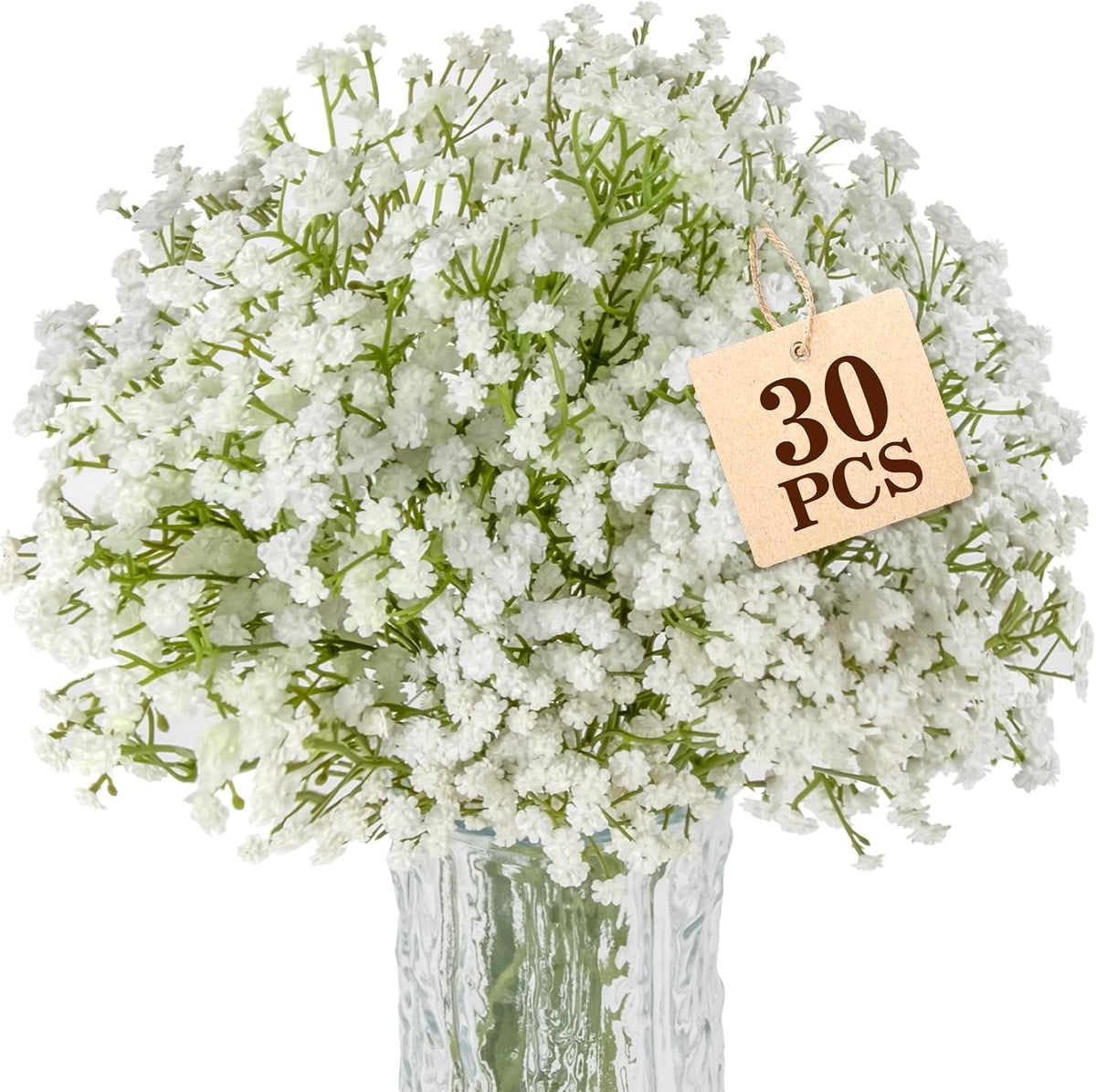 Sukh 30 flores artificiales de aliento de bebé, gypsophila falsa bl...