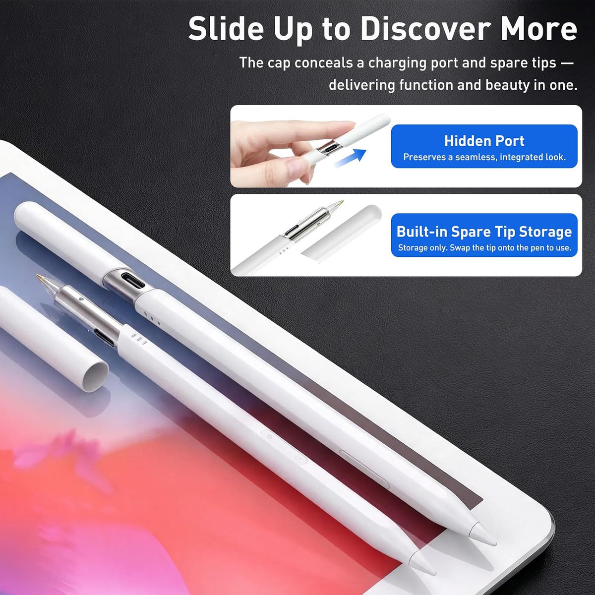 Lápiz óptico para iPad 2018-2026 de carga rápida USB C lápiz para i...