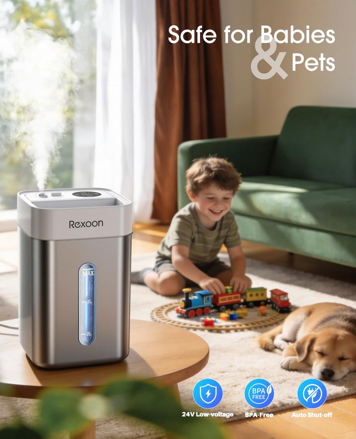 Humidificador de acero inoxidable de 4.6L\/1.2Gal para el dormitori...
