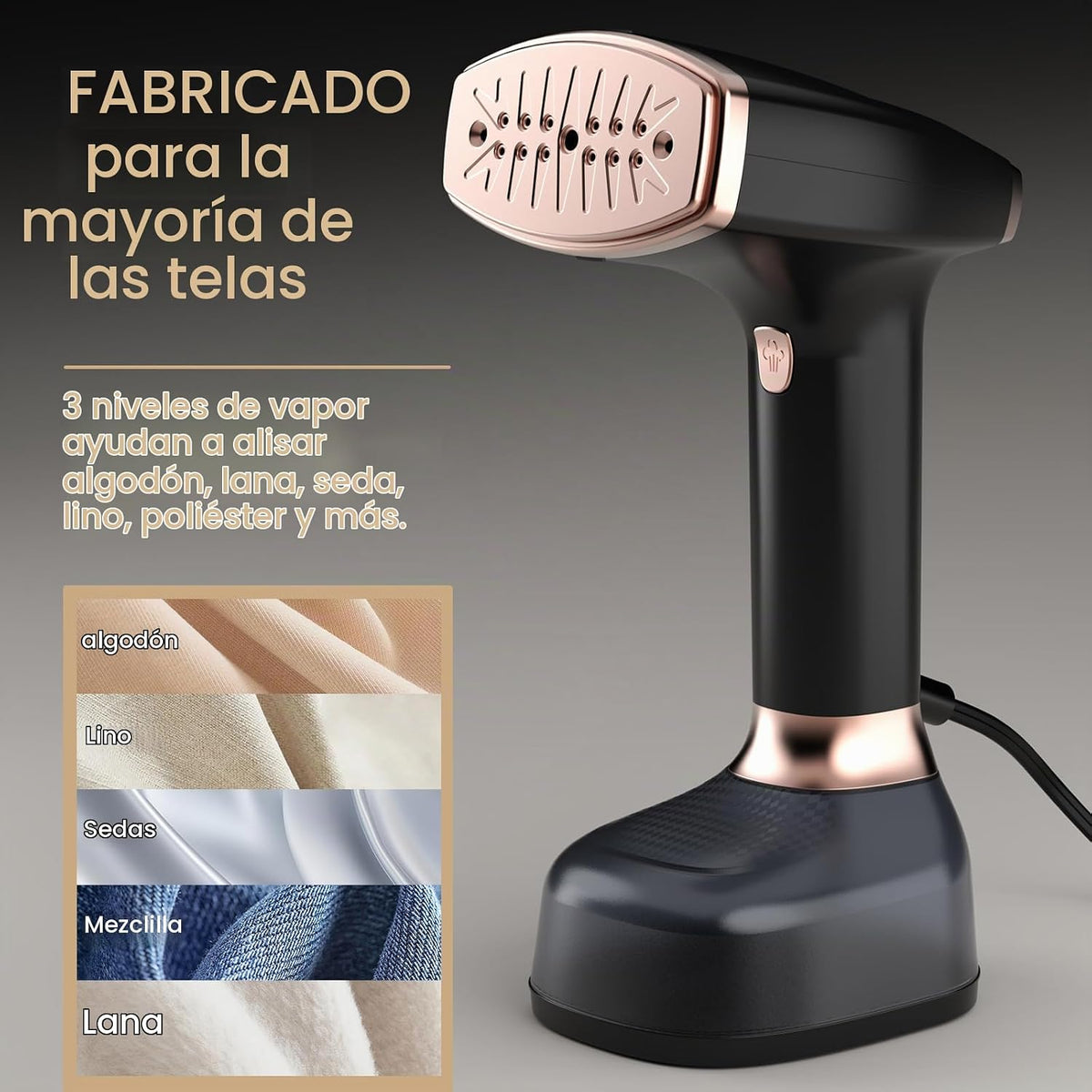 Vaporizador para ropa, 4 modos con pantalla LCD, tanque grande de 1...