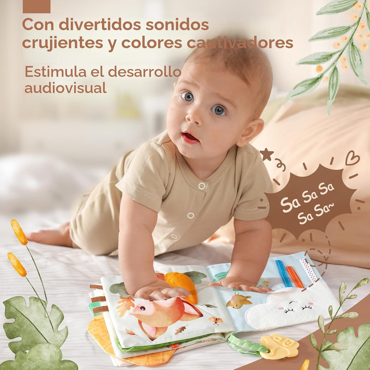 hahaland Bebé suave tela arruga libros tocar y sentir juguete infan...