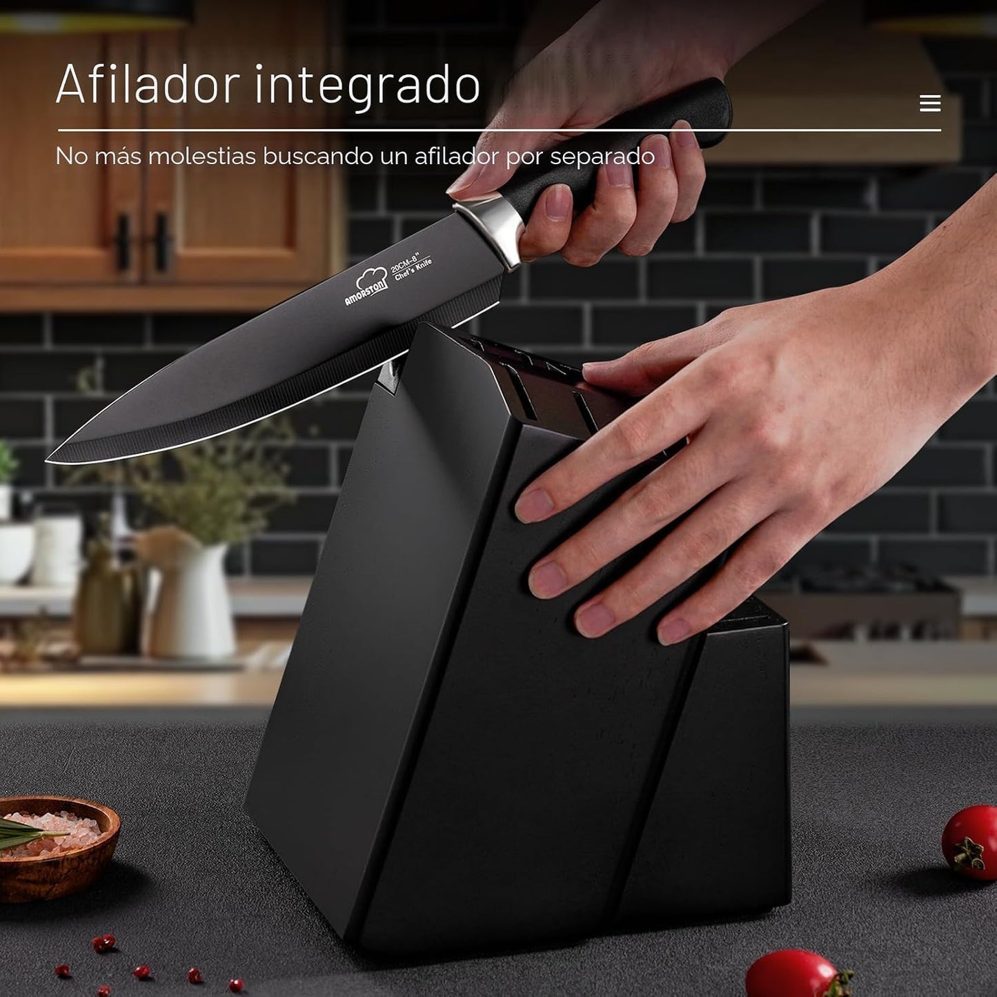 Juego de Cuchillos, Amorston 21 Piezas Juego de Cuchillos de Cocina...