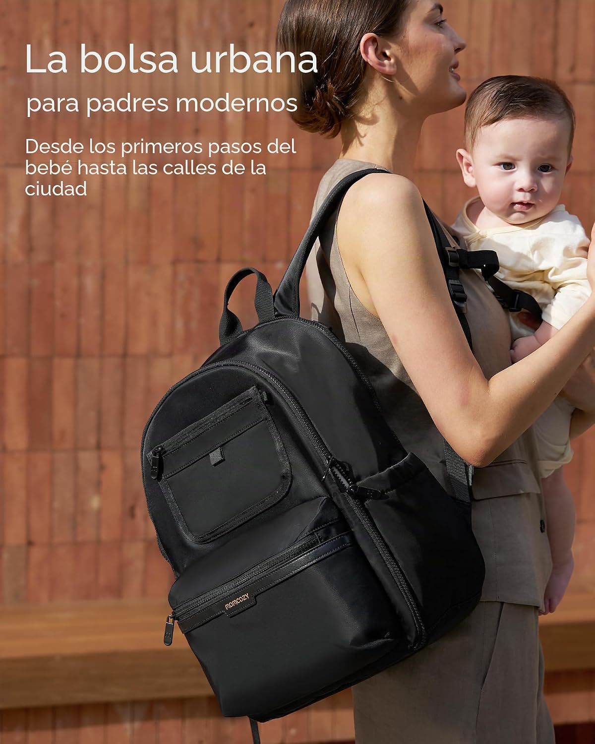 Momcozy Mochila para pañales para viajes y trabajo, impermeable y c...