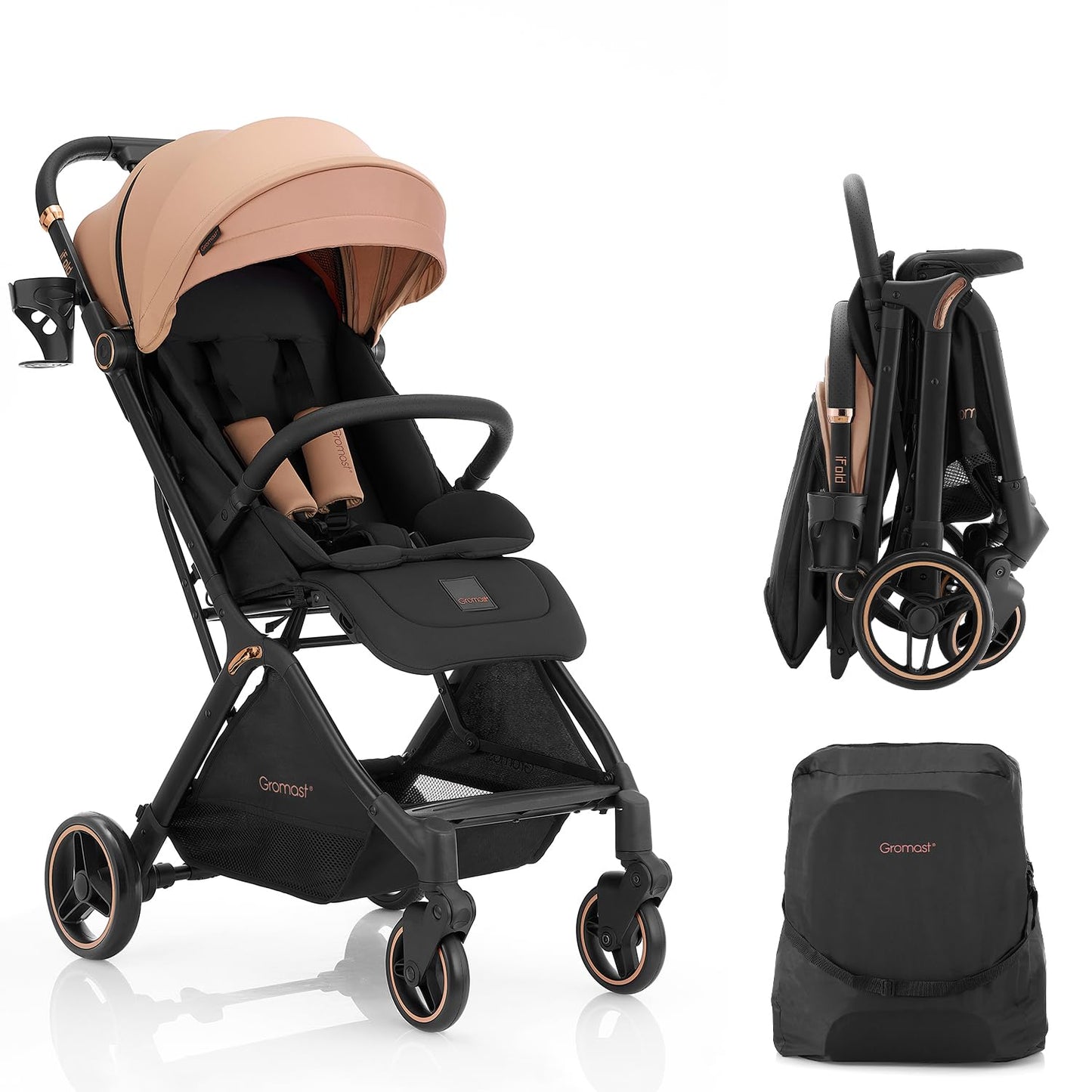 Gromast Gravity - Cochecito de bebé plegable \u2013 Cochecito portá...