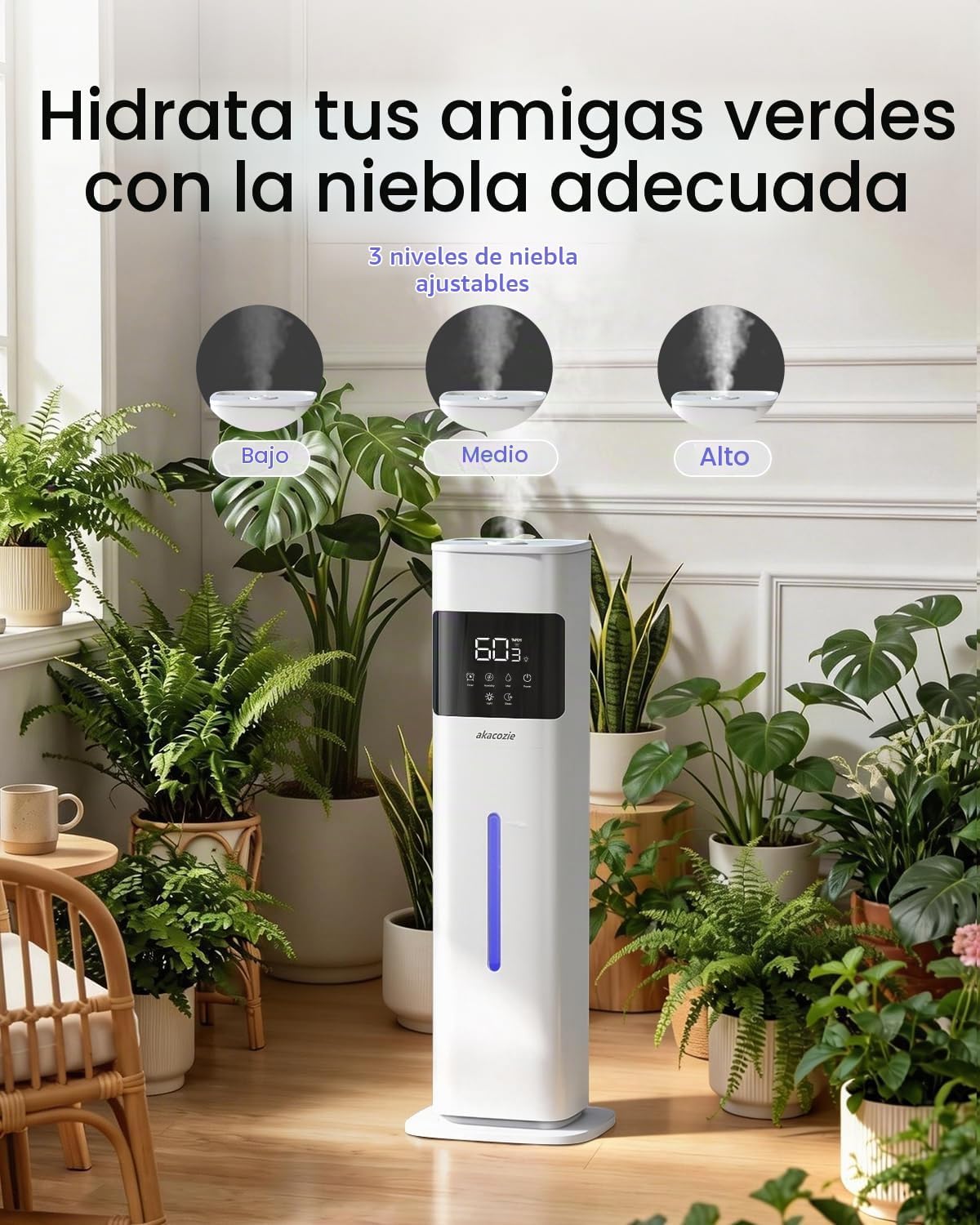 Akacozie Humidificador para habitación grande, humidificador de nie...
