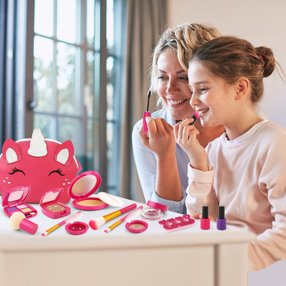 Kit de maquillaje de simulación para niñas, juego de maquillaje par...
