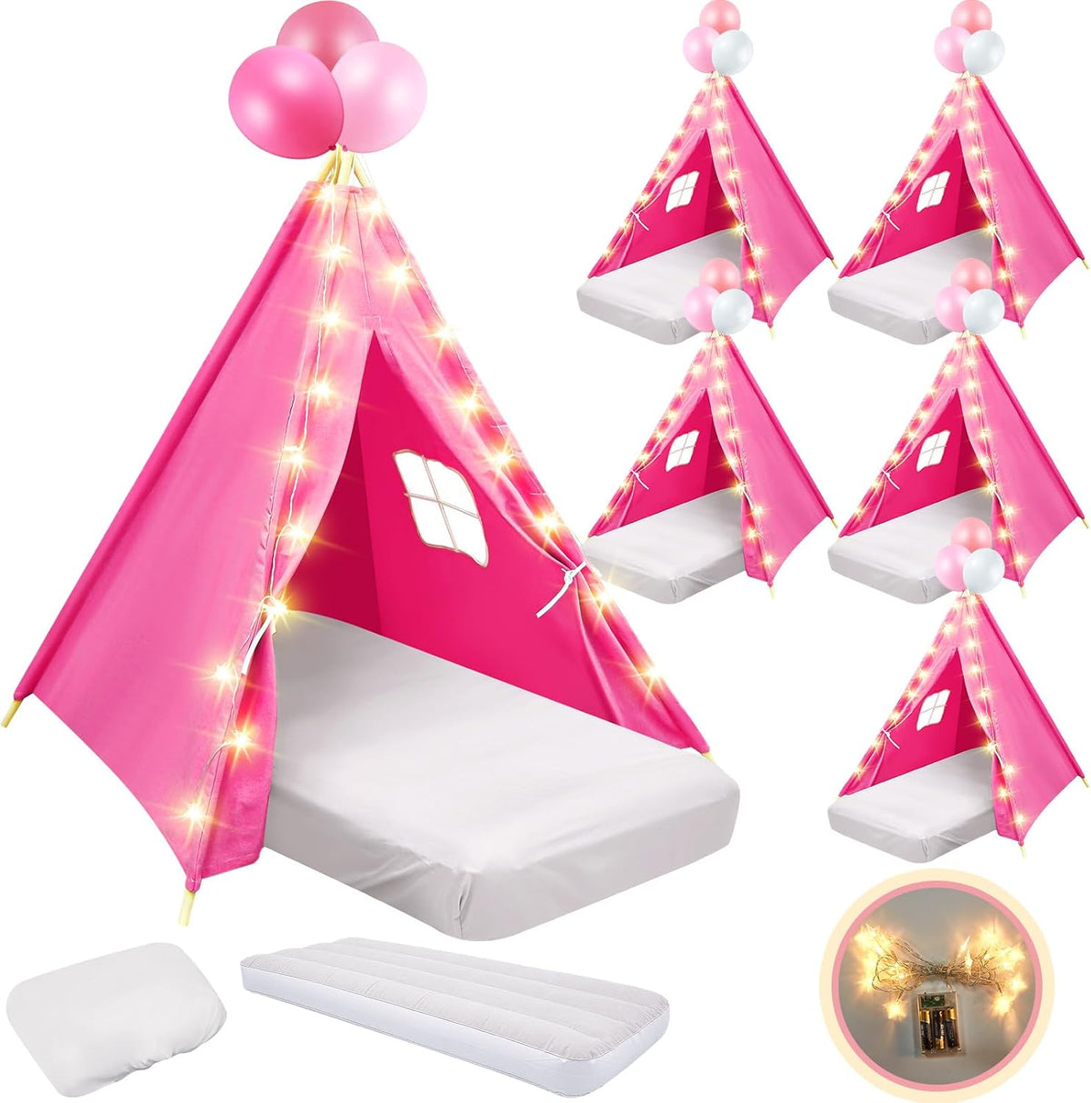 Lemosae Paquete de 6 Carpas Tipi para Pijamadas para Niños al por M...