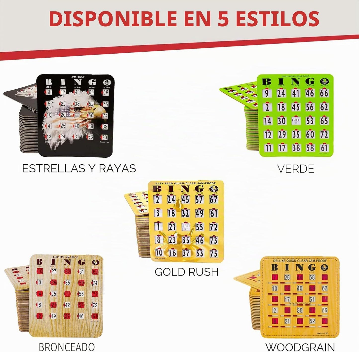 MR CHIPS Tarjetas de bingo con punta de dedo de impresión grande a...