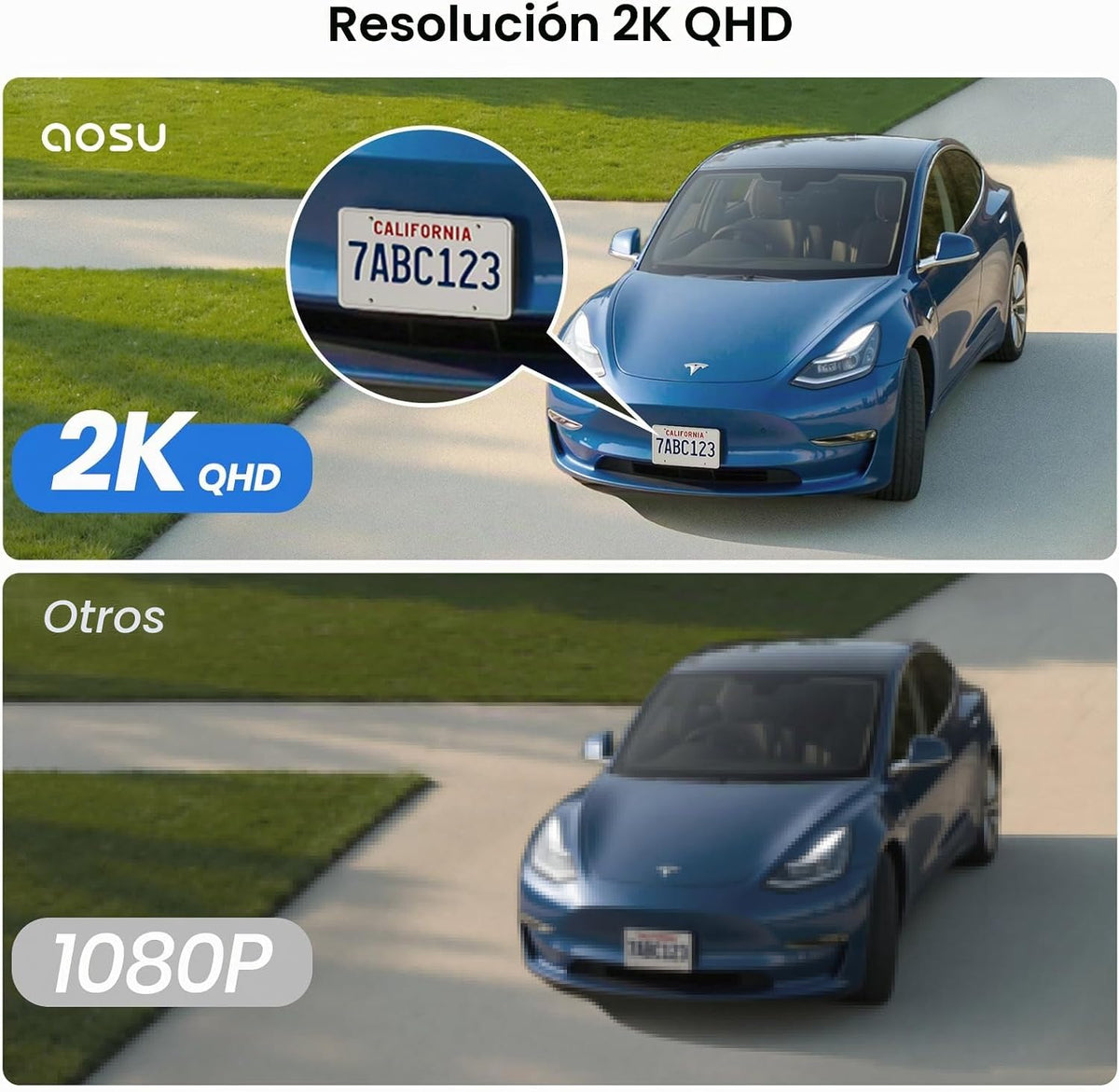 aosu Cámara solar 2K para exteriores inalámbrica, cámaras para segu...