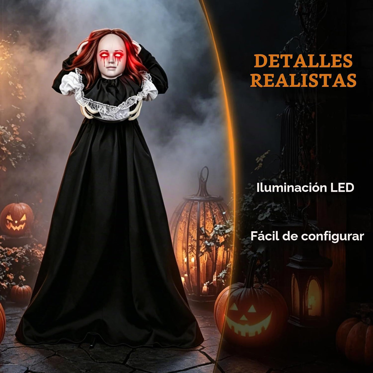 TW SHINE Decoraciones de mucama de pie animatronics de Halloween de...