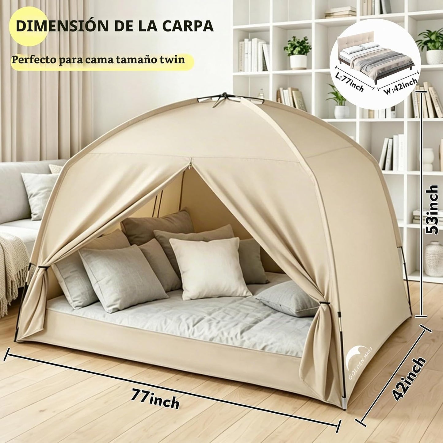 Tienda de campaña con cama individual para niños y adultos, tiendas...