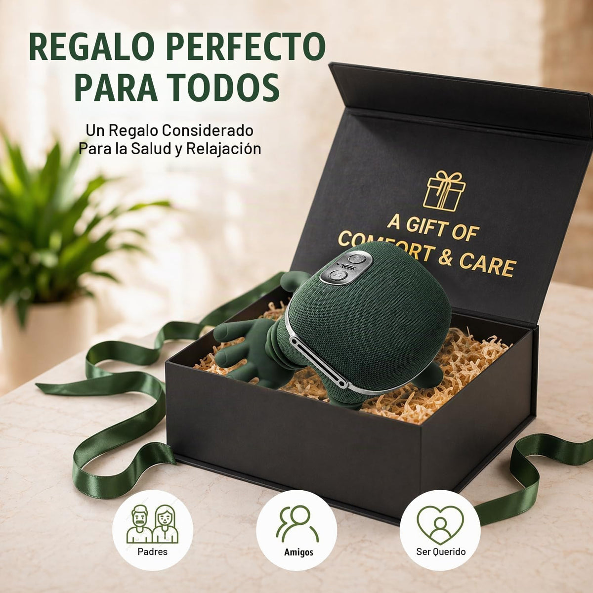 BeFit24 Masajeador de cuello de tejido profundo con calor, se sient...