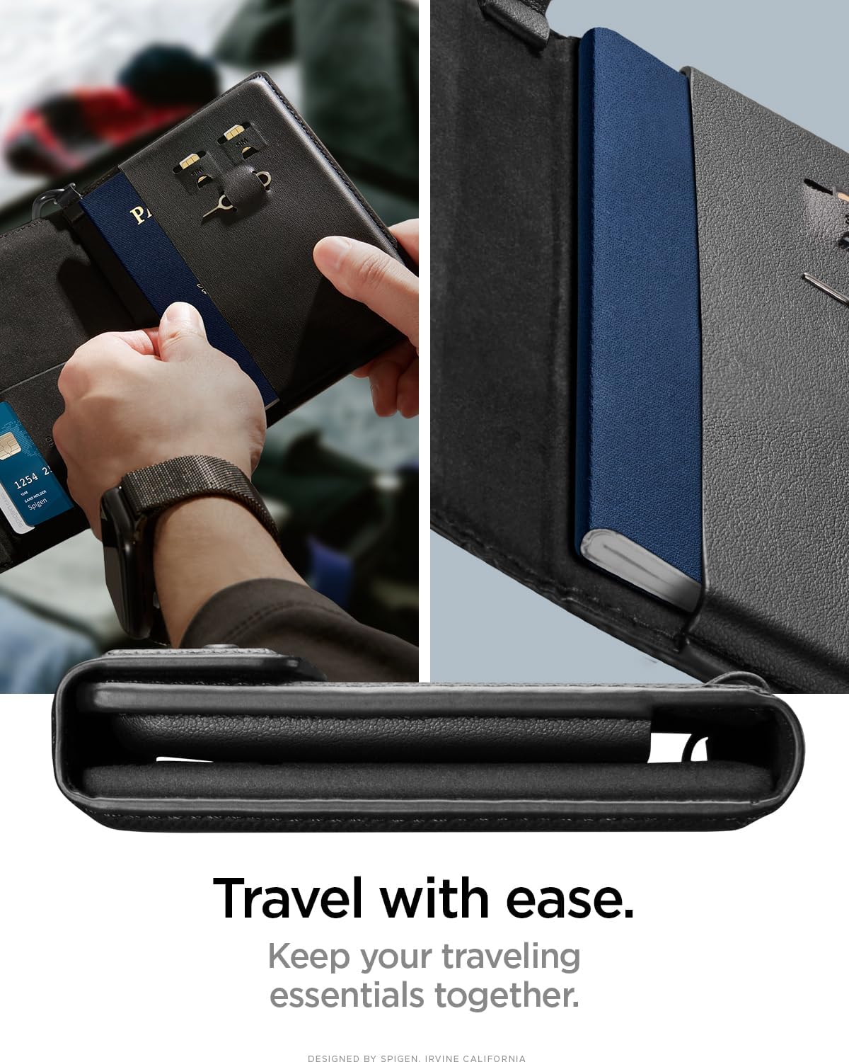 Spigen Life para pasaporte Funda para tarjeta con tecnología de blo...
