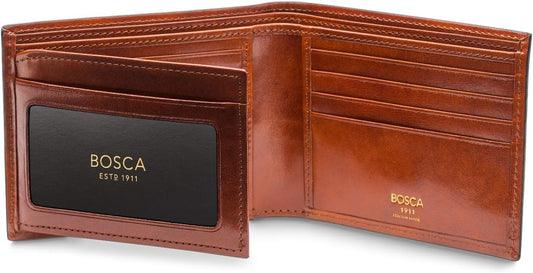 Bosca Cartera de cuero para hombre, billetera plegable de Italia an...