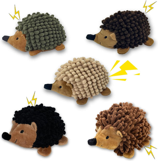 Juguetes para perros de erizo 2 en 1 sin relleno, 5 piezas, bola ch...