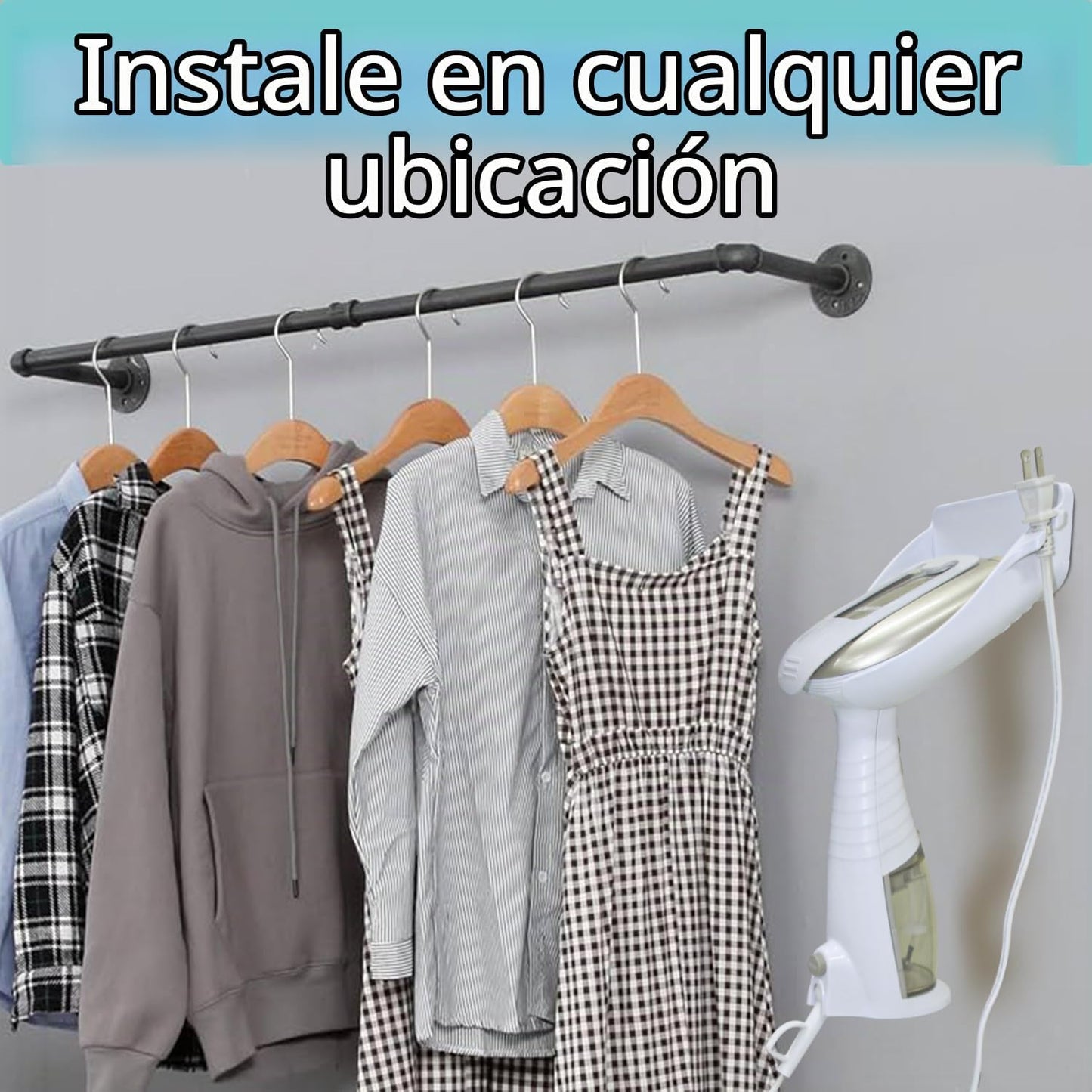 Soporte de pared para tabla de planchar para ropa para vaporizador...