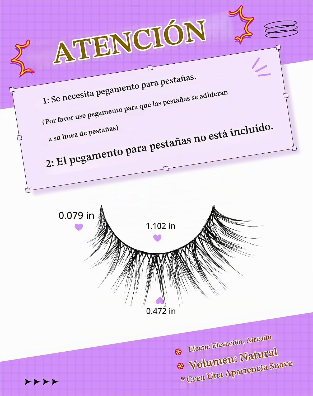 Onlyall Pestañas naturales finas pestañas postizas de aspecto natur...