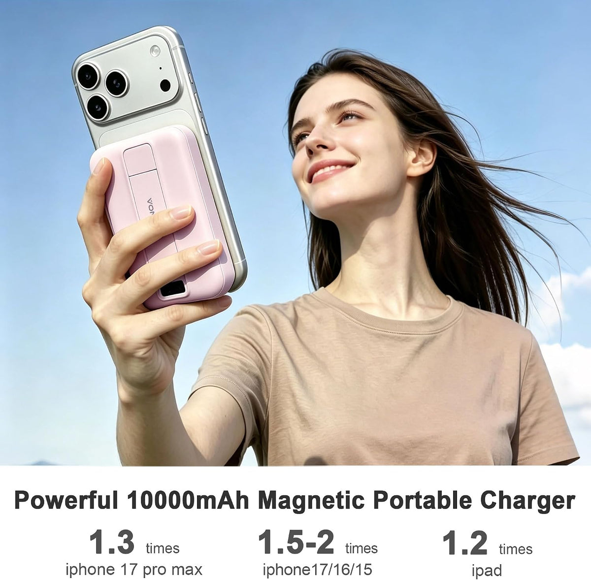 VONUV Batería externa magnética de 10000 mAh, cargador rápido con c...
