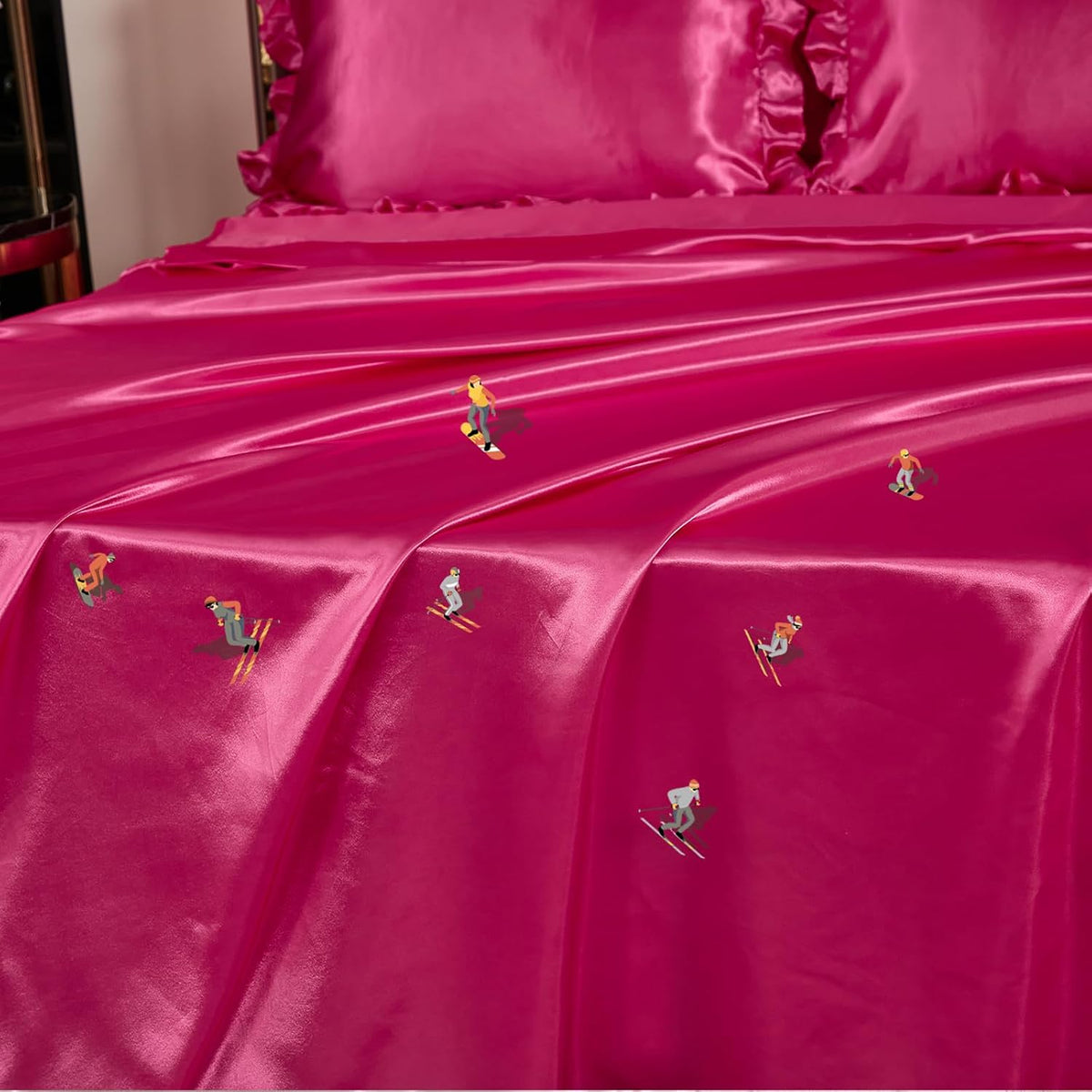 Bedding_Dreamer Juego de cama tamaño queen de satén en una bolsa, j...