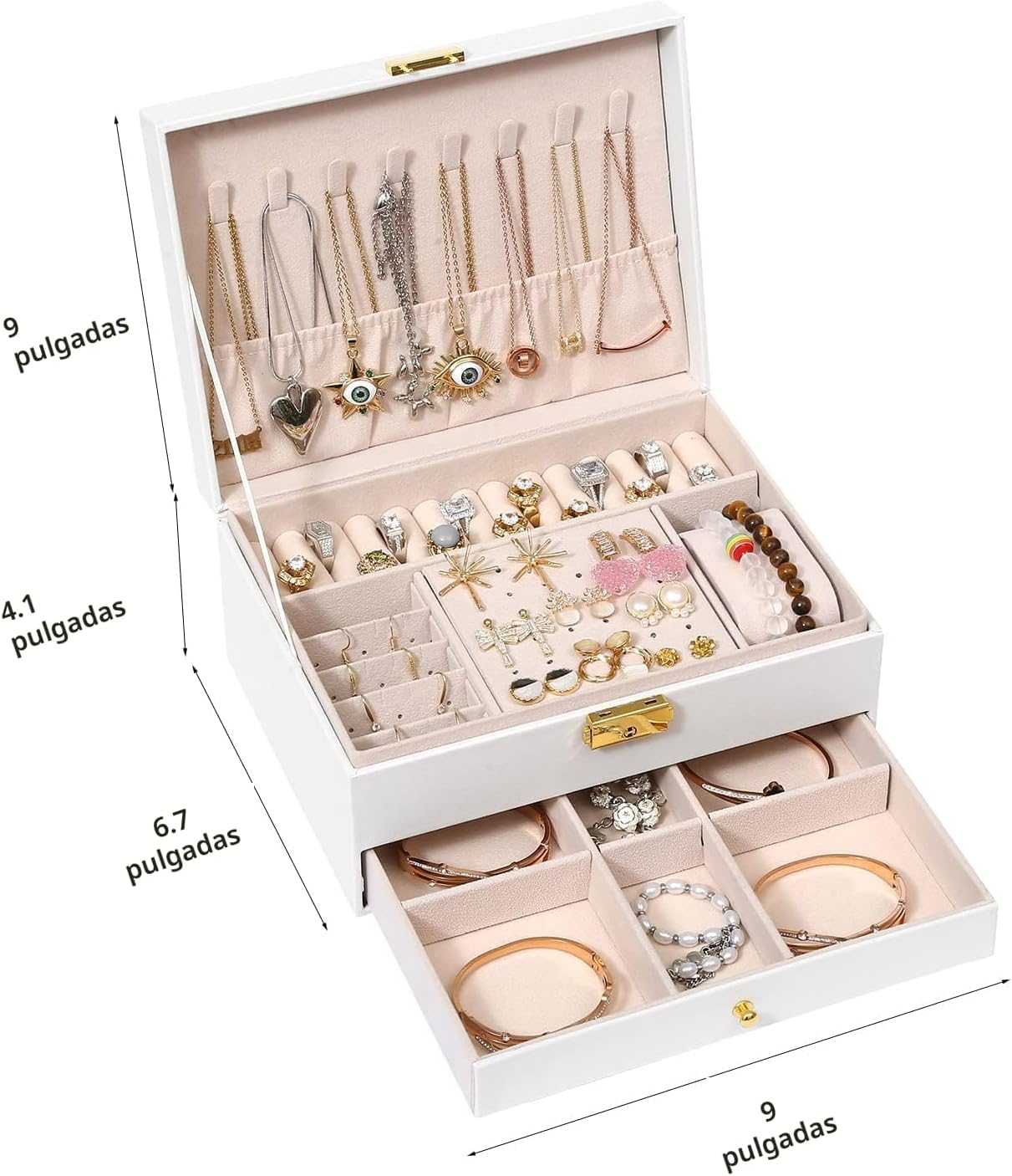 GUOER Caja de Joyas para Mujer Niña Esposa - Grande Organizador de...