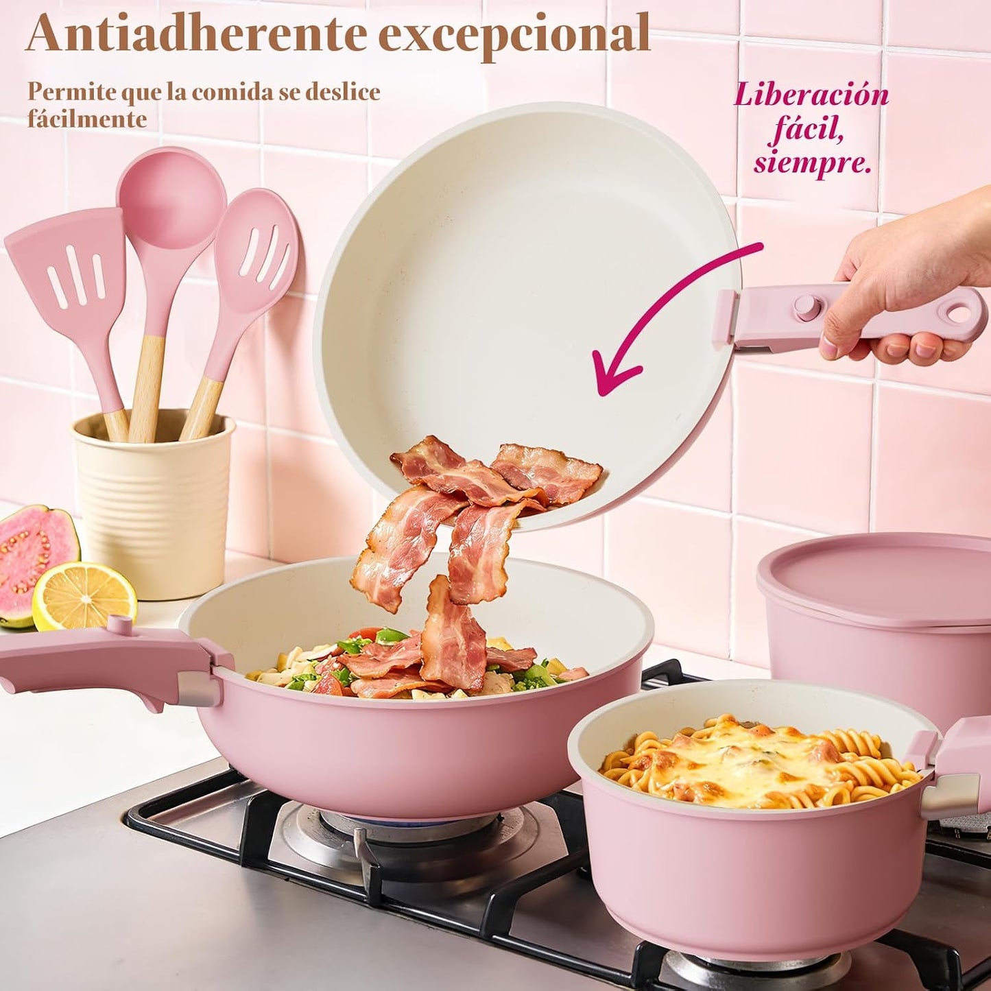 Umite Chef Juego de ollas y sartenes antiadherentes, juego de 21 pi...