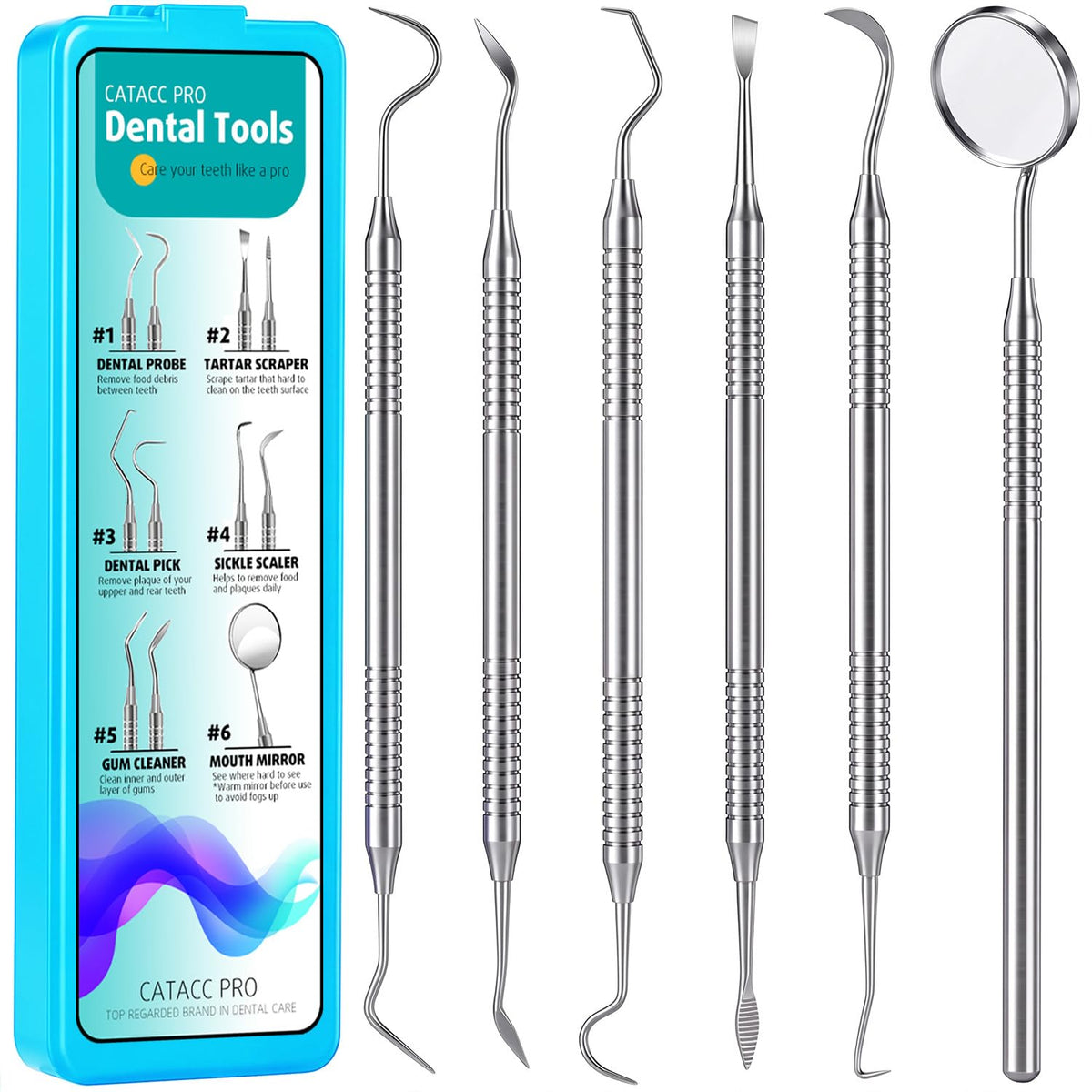 CATACC PRO Kit de herramientas de púa dental, raspador de dientes r...