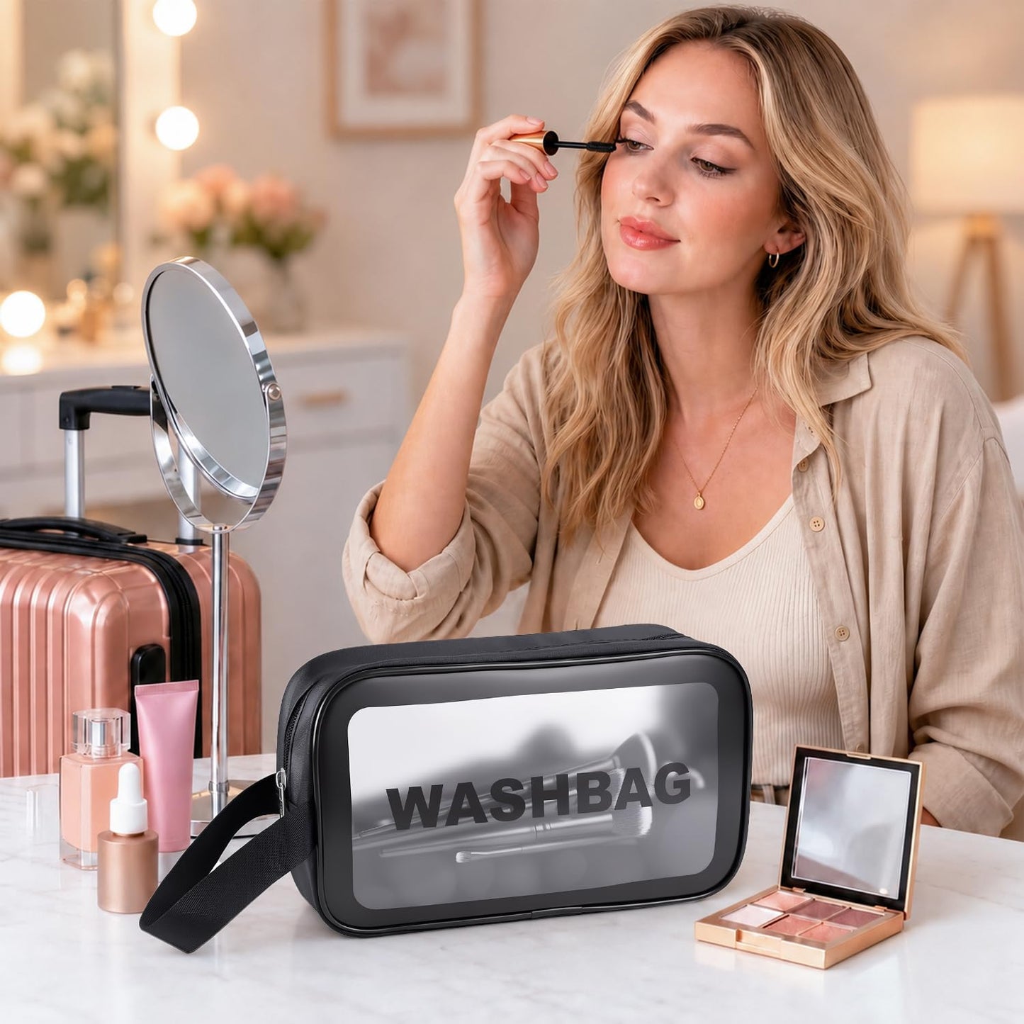 HGHDBT Juego de 65 brochas de maquillaje negro, kit de maquillaje p...