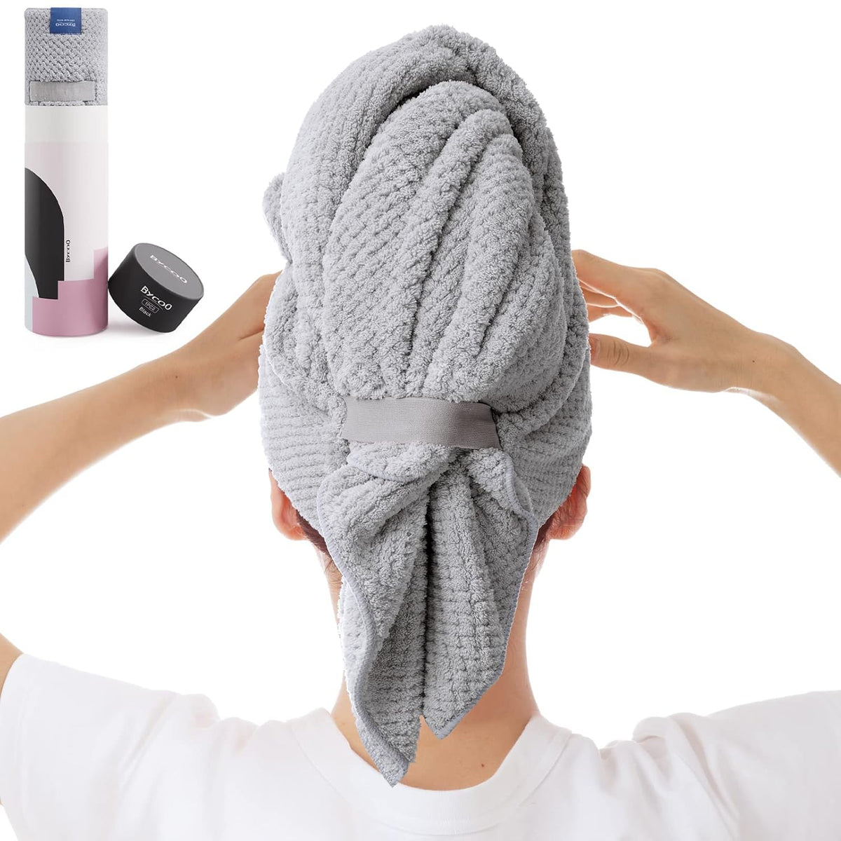 BYCOO Toalla Grande de Microfibra para Envolver el Cabello para Muj...