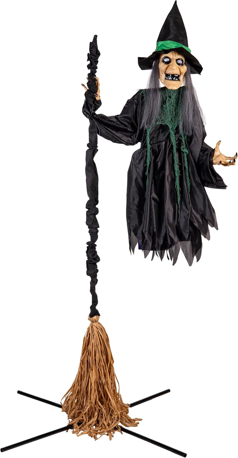 Evergreen Estaca de bruja voladora para decoración de Halloween al...