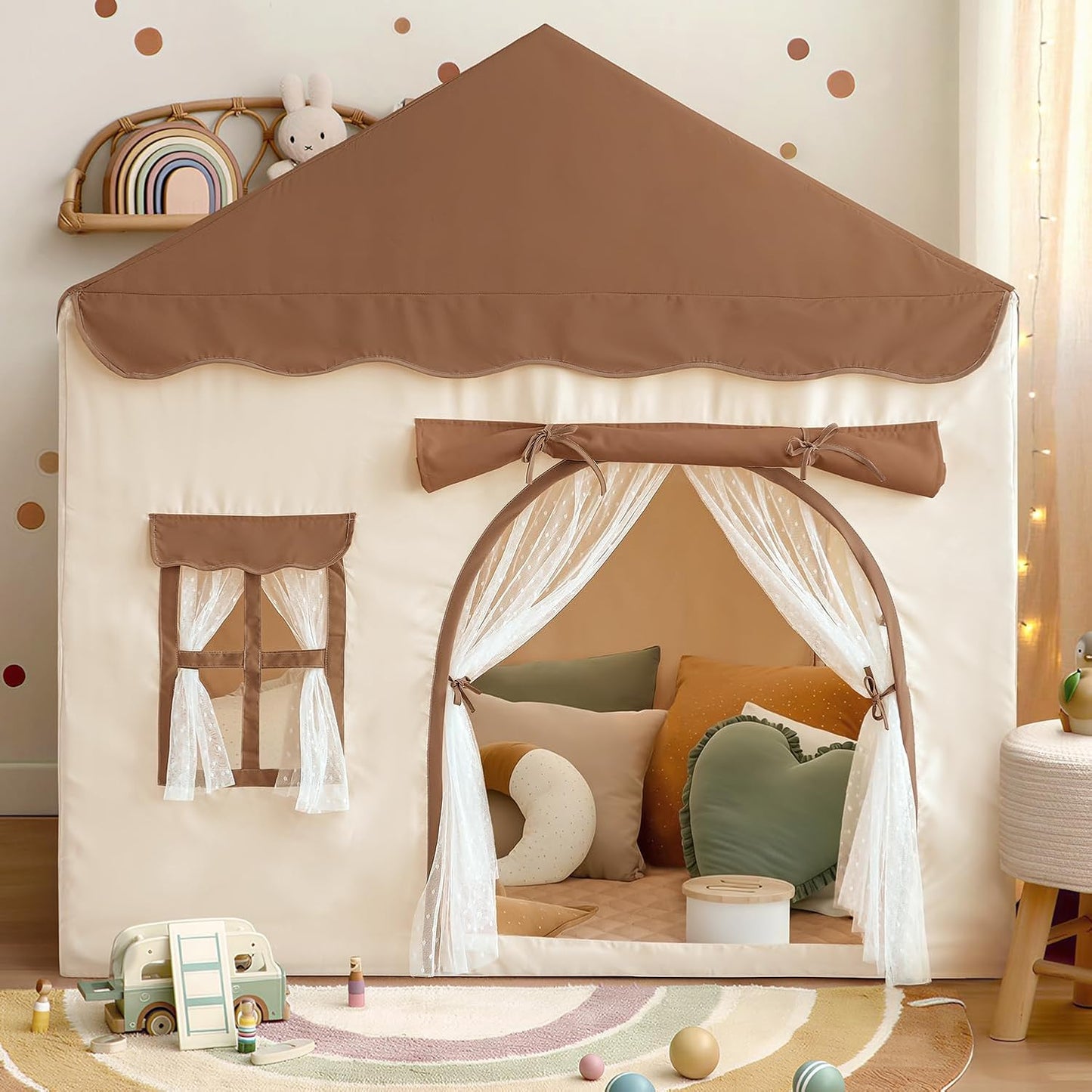 Tienda de campaña de juegos para niños con doble puerta Castillo de...