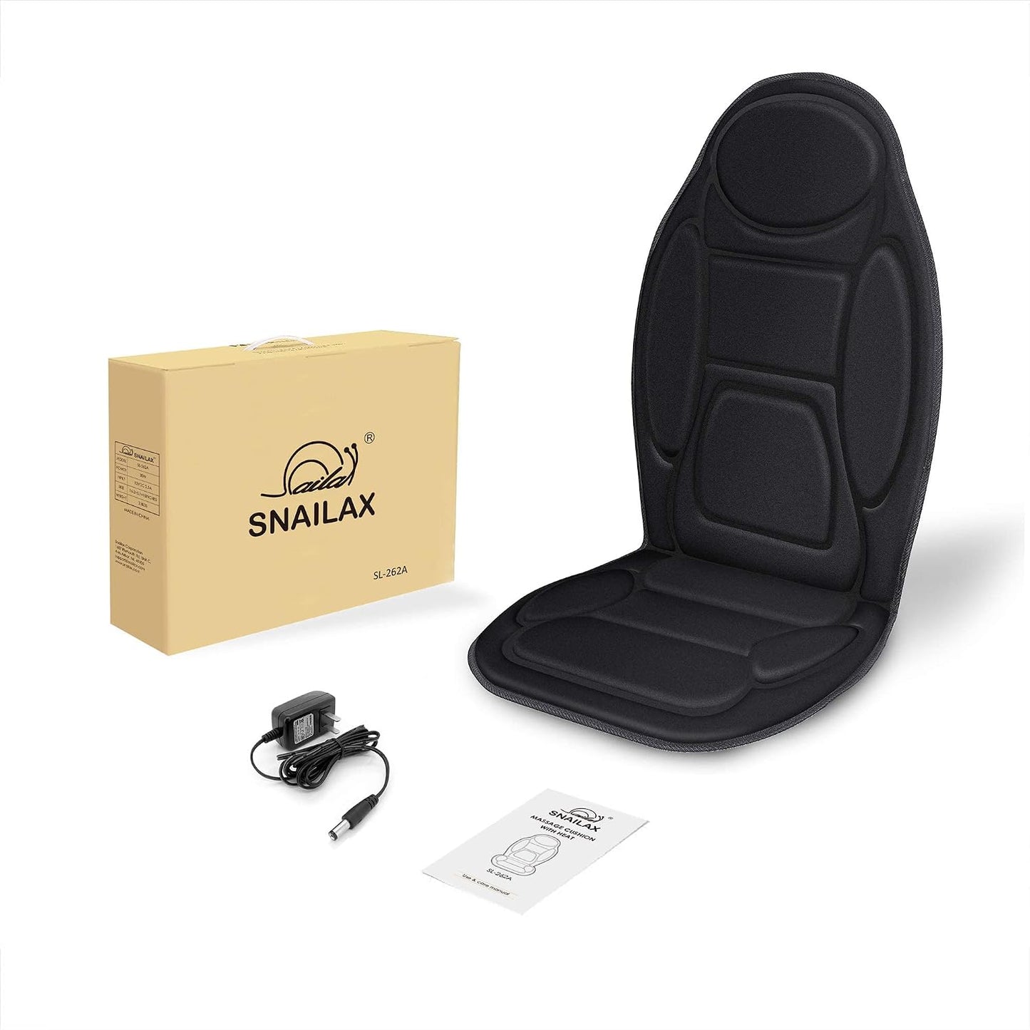 Snailax Cojín de asiento de masaje, masajeador de espalda con calor...