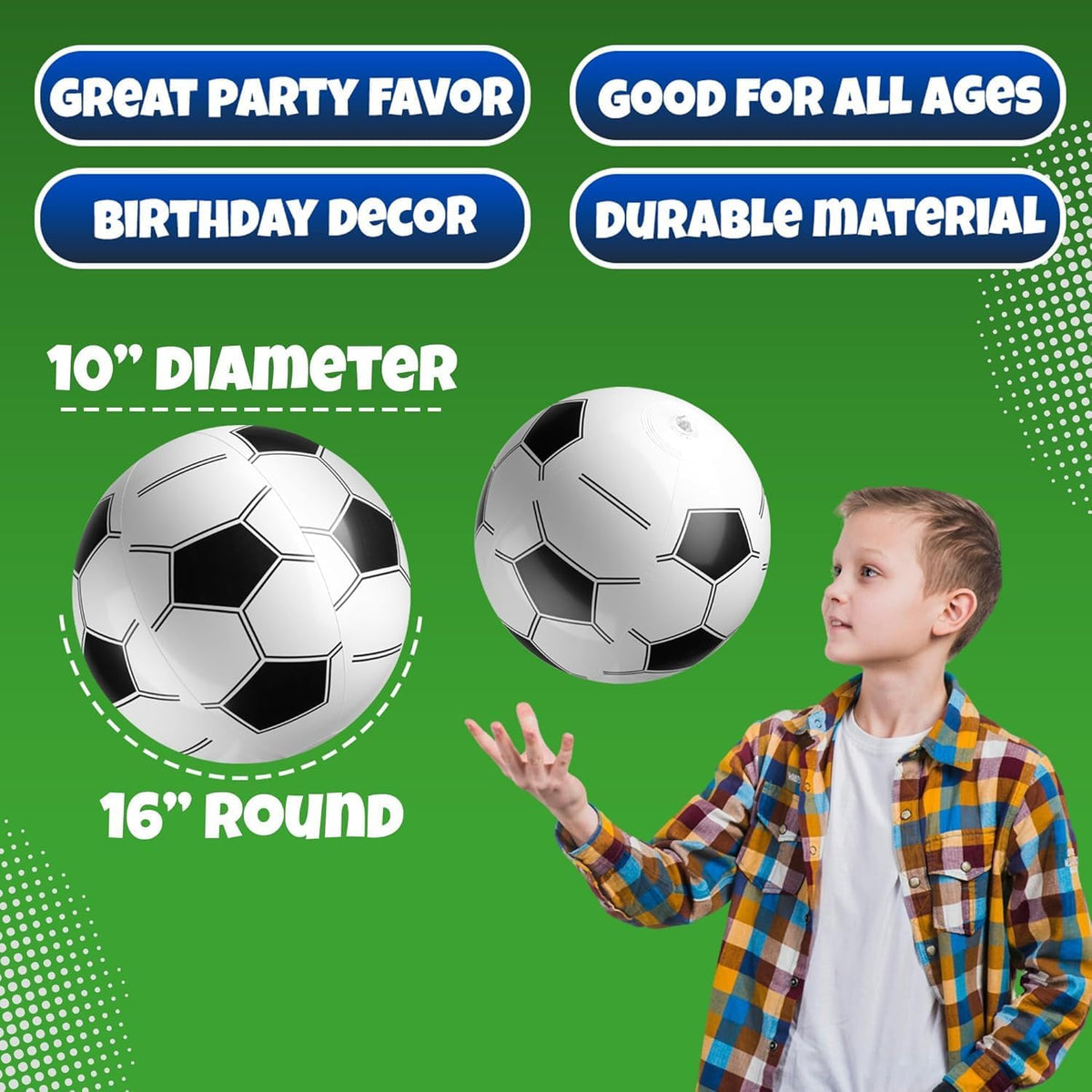 Pelotas de fútbol inflables (paquete de 12) 16 pulgadas, pelotas de...
