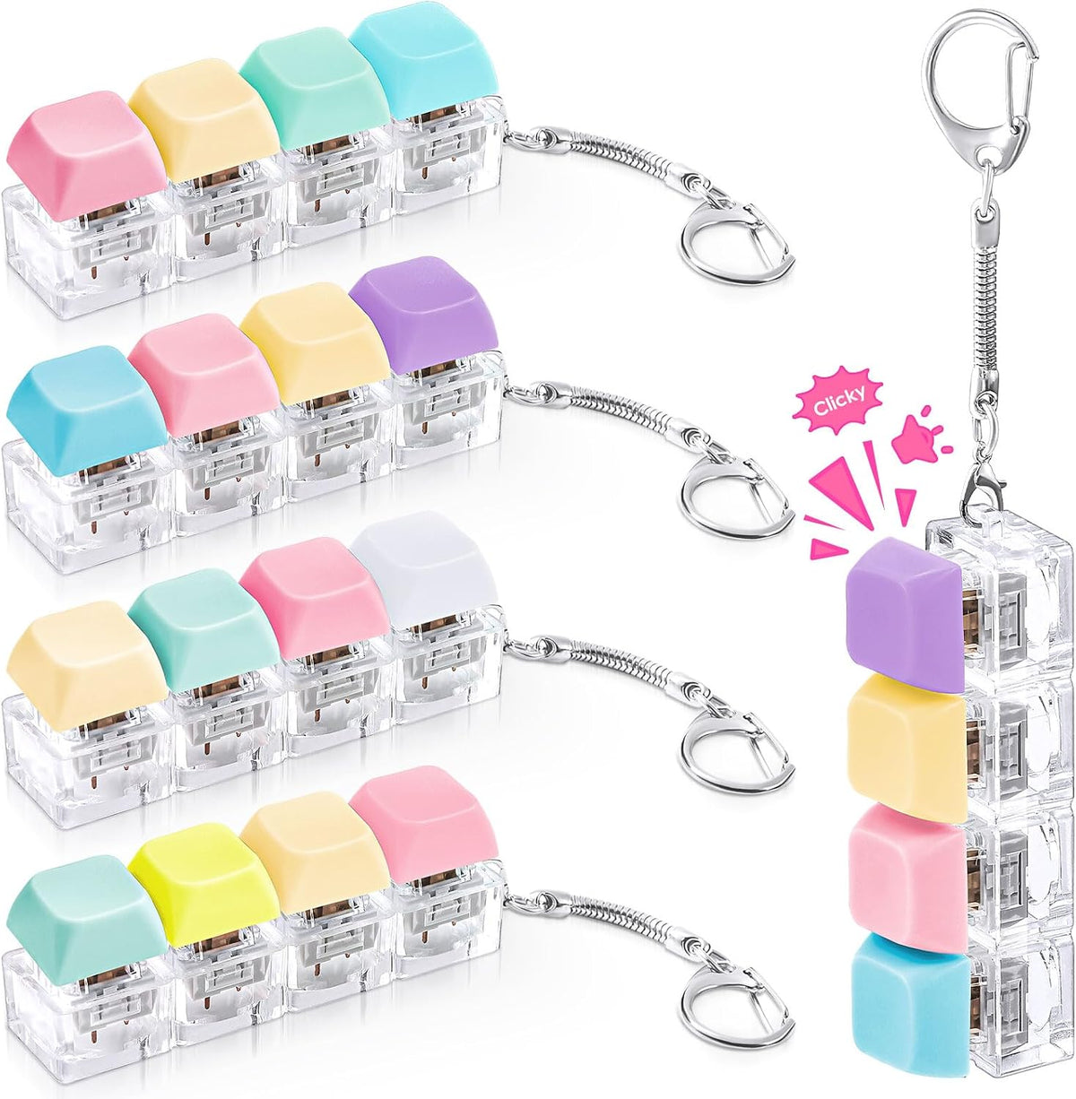 Halloscume 4 piezas de juguete para ansiedad con teclado, 4 en 1, c...