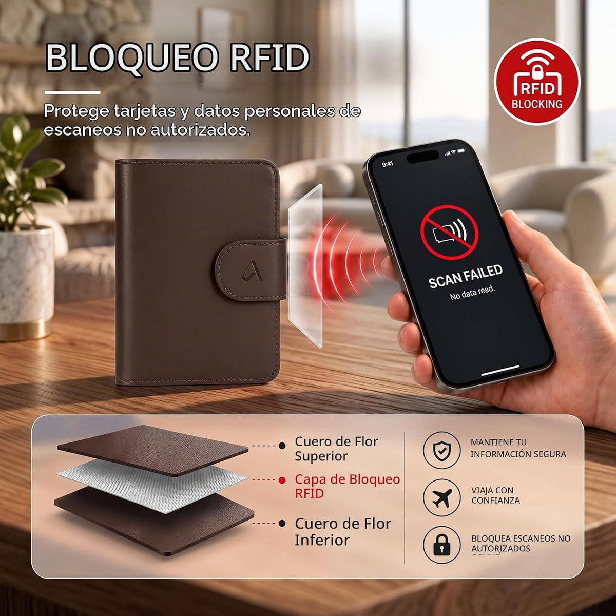 ALLIVE Portapasaportes para viajes, portapasaportes Rfid para mujer...