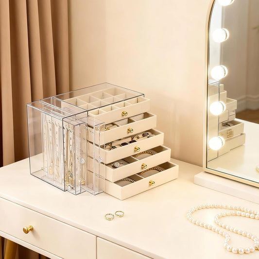 Greenfeather Organizador de joyas y almacenamiento con 7 cajones ex...
