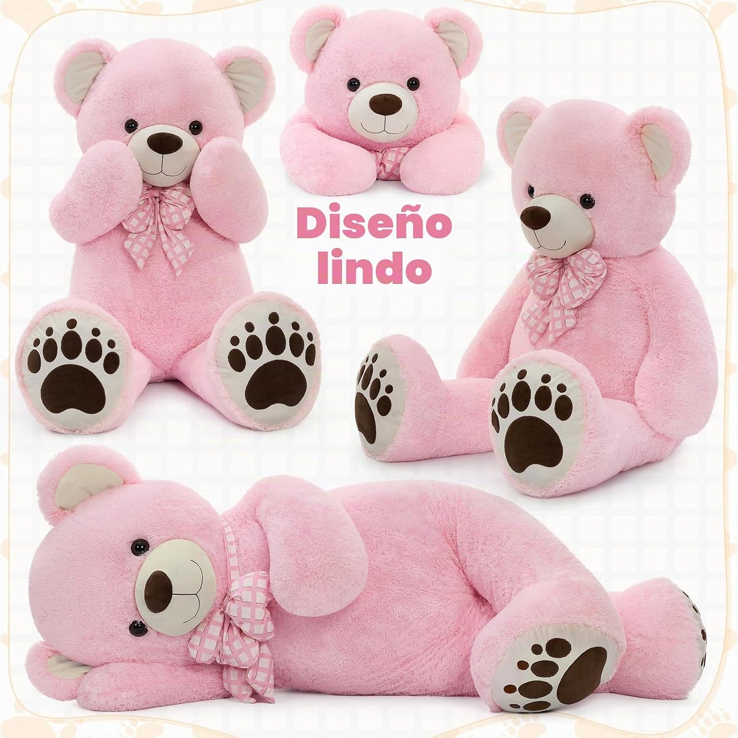 MorisMos Oso de peluche grande de 5 pies, enormes osos de peluche d...