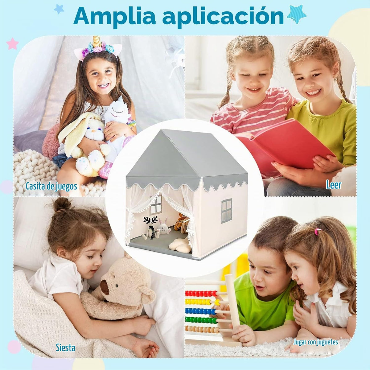 Costzon Tienda de campaña para niños, casa de juegos grande con alf...