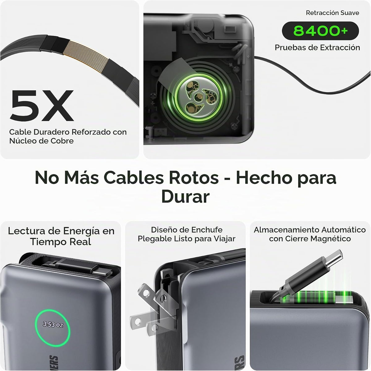 Transformers Cargador portátil 3 en 1, banco de energía de viaje de...