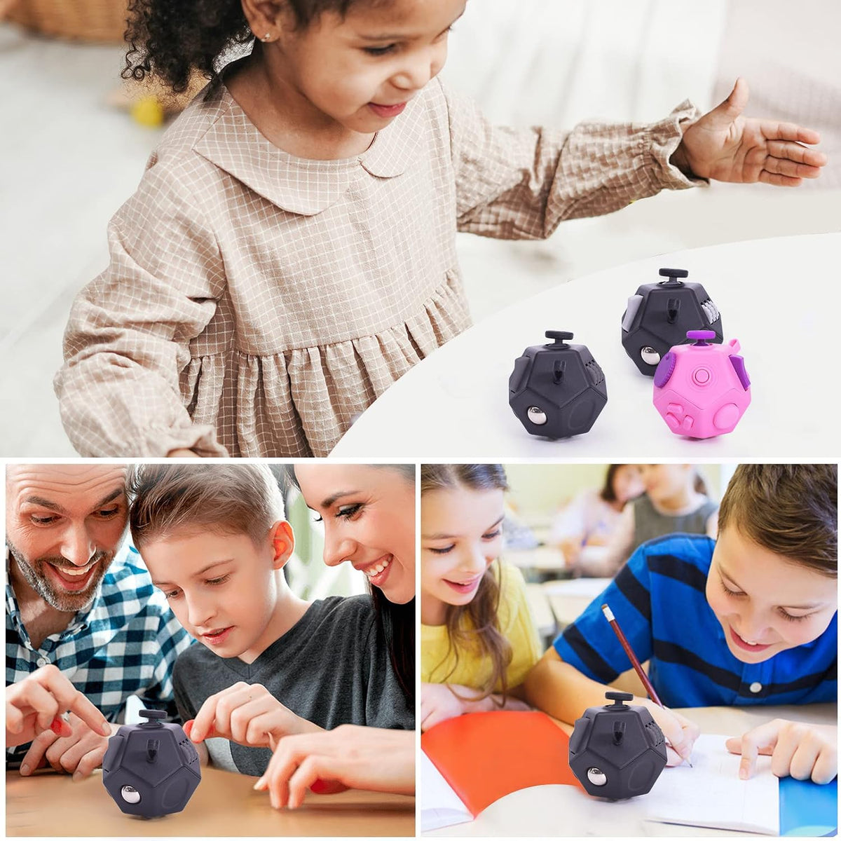 UOOEFUN Mini Juguetes Fidget, Cubos de Juguete Fidget Negros Genial...