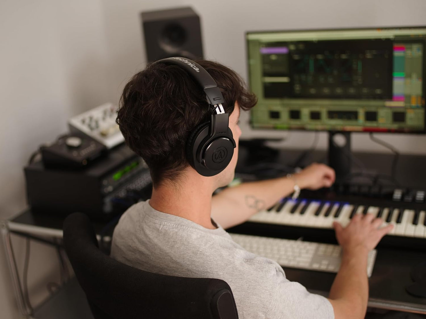 Audio-Technica ATH-M20x Auriculares profesionales para monitor de e...