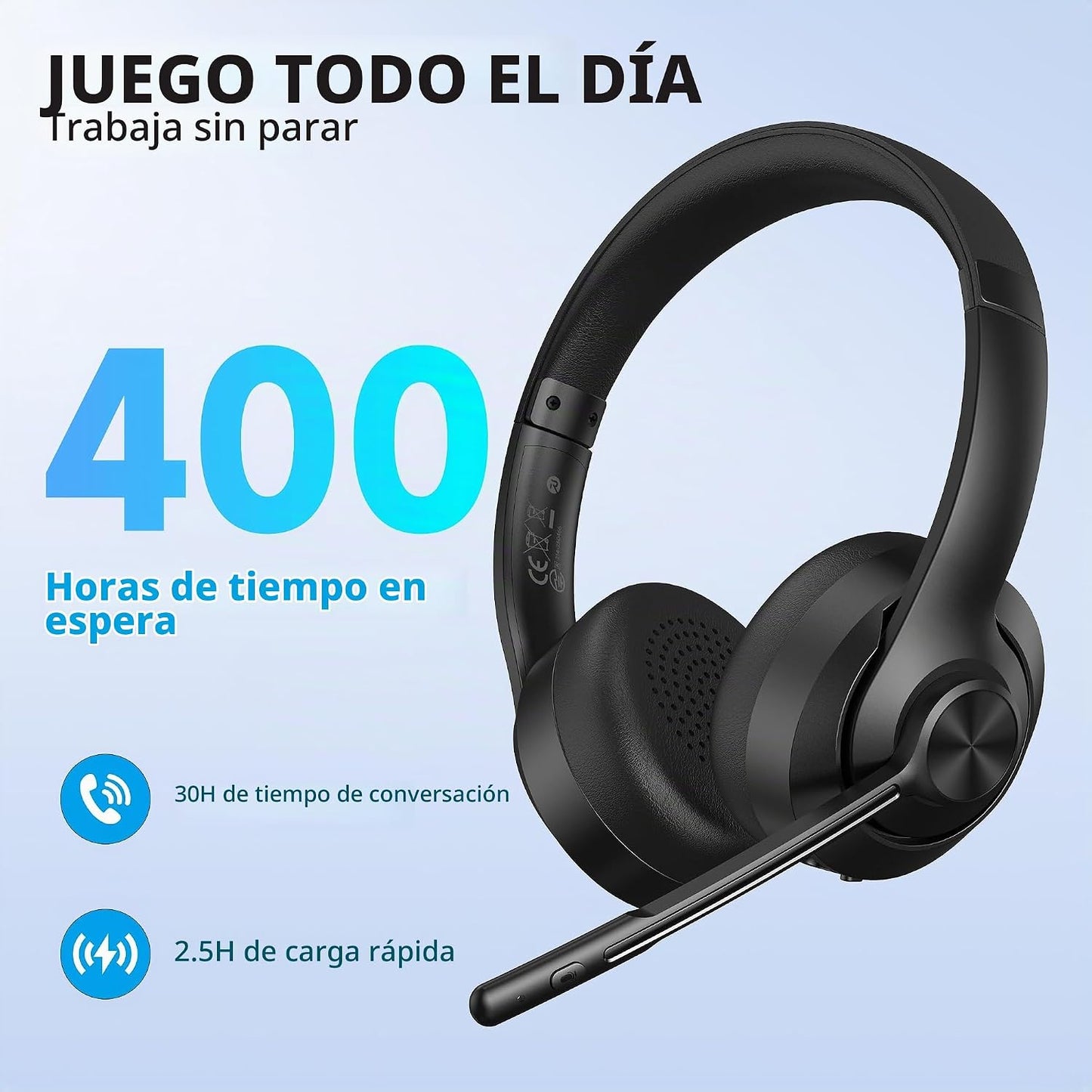 Auriculares inalámbricos AOC con micrófono para el trabajo, auricul...